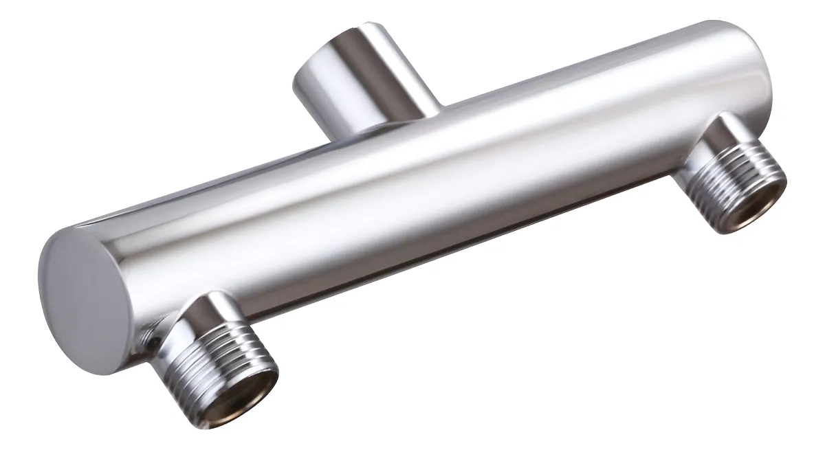 Colector de Ducha Doble Salida Profesional en Latón Cromado Pulido - Durabilidad y Estilo para tu Baño Moderno