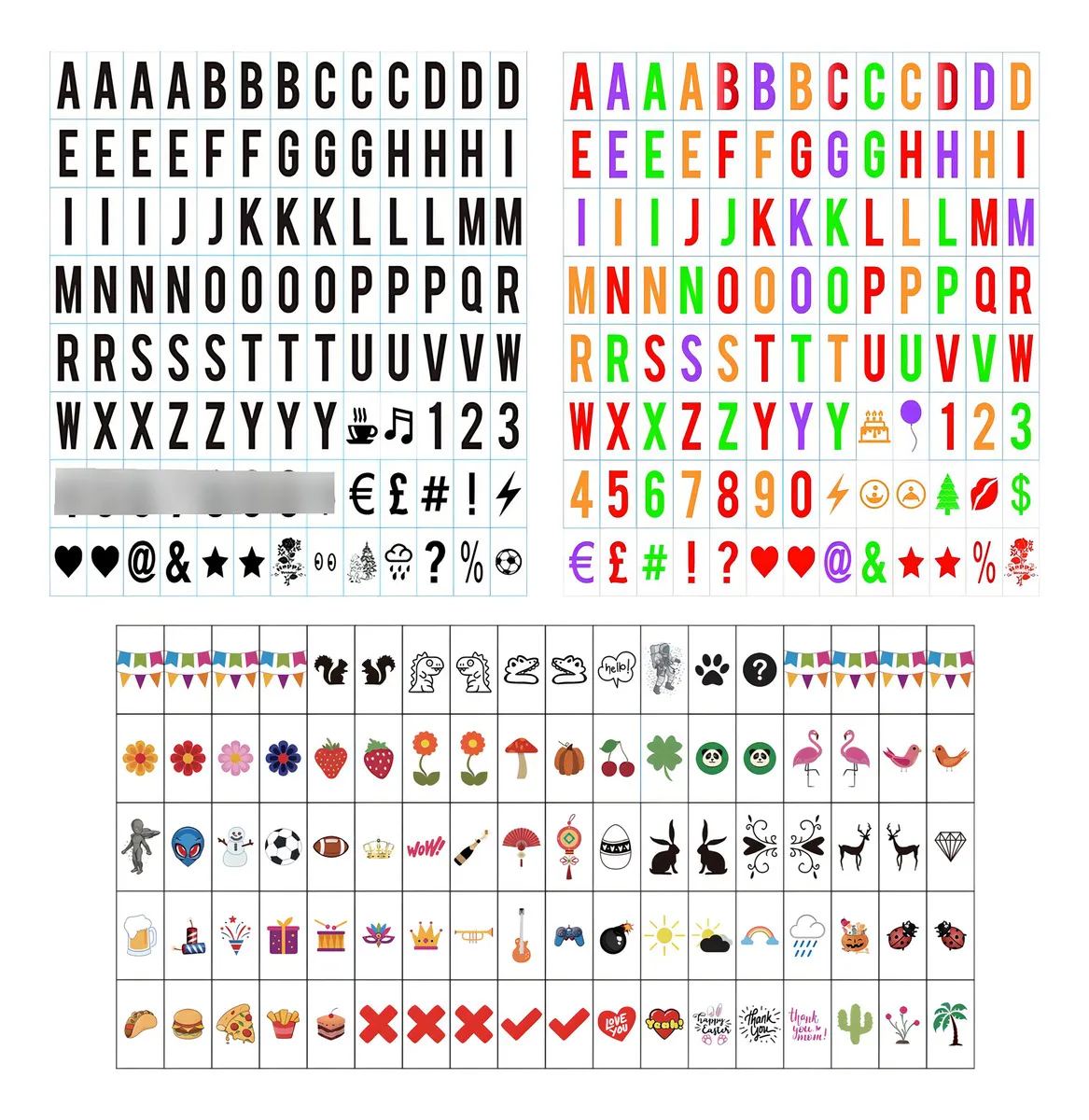 Juego de Letras Premium para Caja de Luz Cinematográfica - Personaliza tus Mensajes con Estilo - Pack Completo de Caracteres para Señalización Creativa y Decoración - Fuente Profesional para Eventos y Hogar
