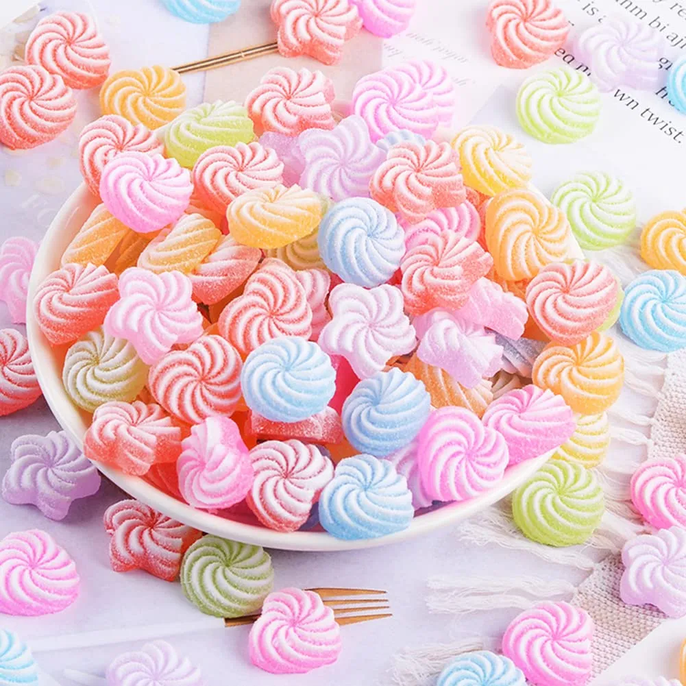 50 Piezas Mezcla Resina Caramelo Falso Adorable para Manualidades y Decoración DIY | Material Creativo para Joyería, Artesanía y Proyectos Escolares