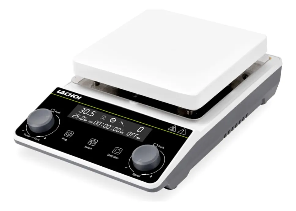 Agitador Magnético LCD 100-1600 RPM con Control de Temperatura hasta 300°C | Equipo de Laboratorio Profesional para Mezclas Precisas