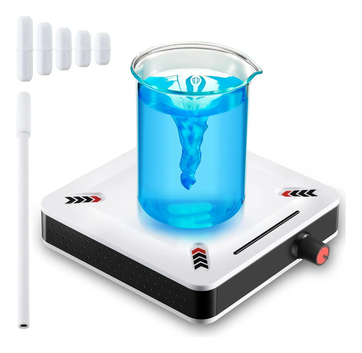 Agitador Magnético Profesional 3000 RPM con 5 Barras de Agitación Magnética - Ideal para Laboratorios y Mezclas Precisas - Velocidad Ajustable - Color Versátil