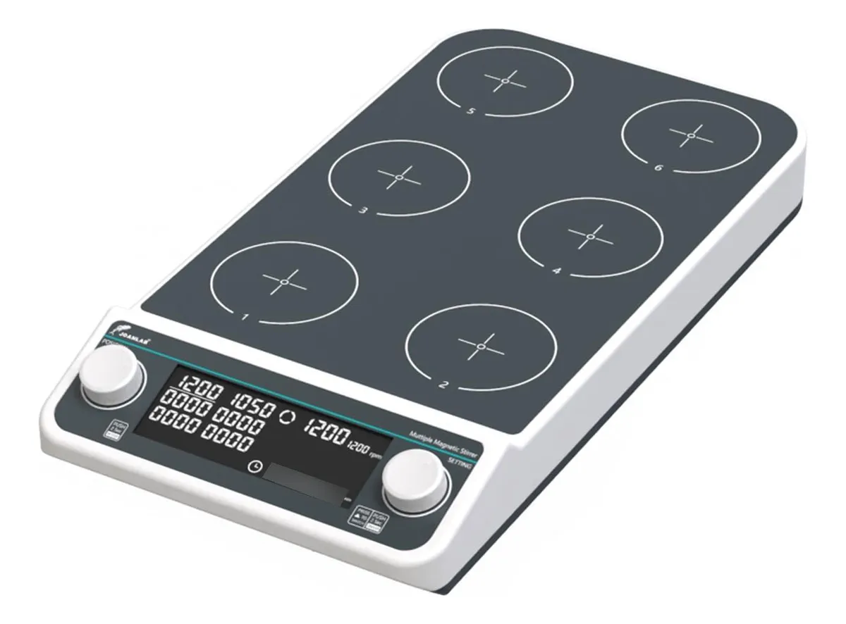 Agitador Magnético Múltiple Joanlab 6 Posiciones - Equipo de Laboratorio Profesional para Mezcla Eficiente y Precisa