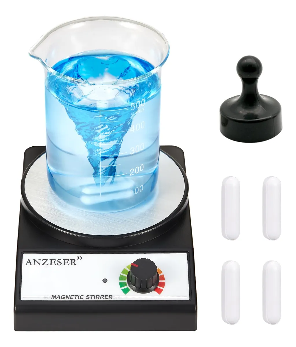 Agitador Magnético De Aluminio Profesional Con 4 Barras De Agitación Incluidas - Equipamiento Científico y Laboratorio Versátil