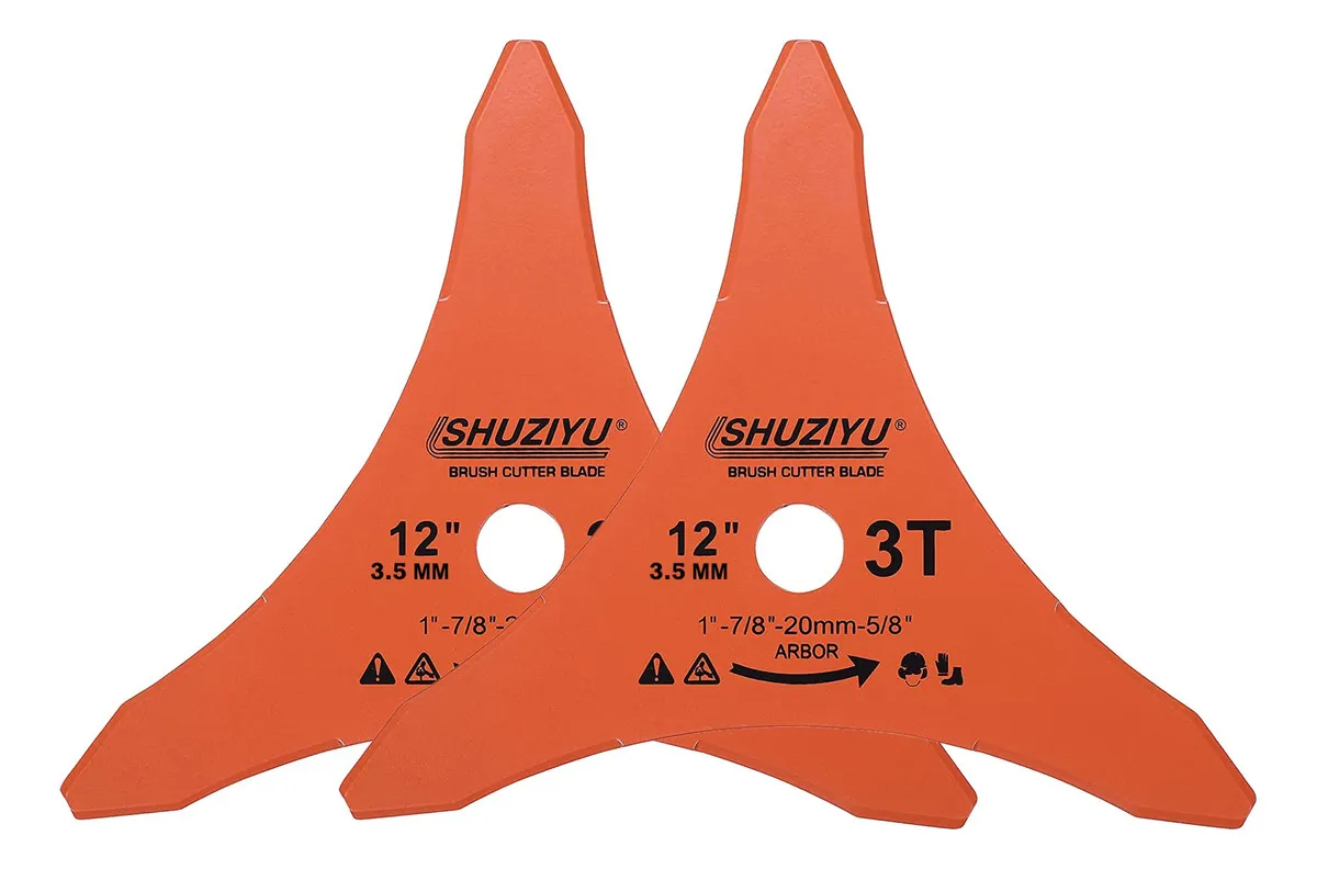 Hoja Desbrozadora Shuziyu 12 Pulgadas 3T Acero SK5, Paquete 2 Piezas | Cuchilla Cortacésped Profesional para Uso Intensivo