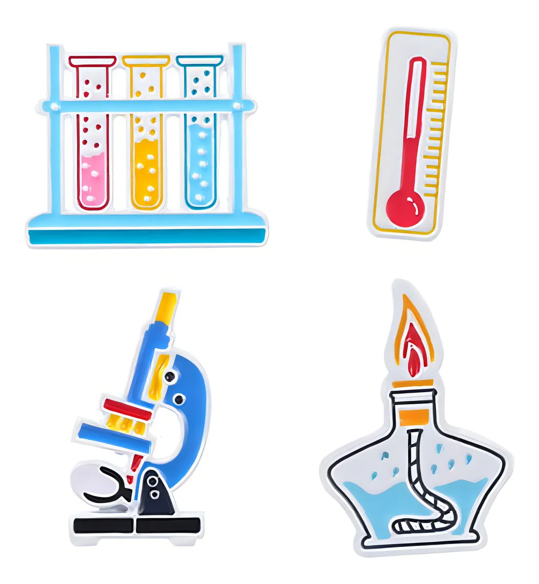 4 Paquetes Broches Esmaltados para Lámpara de Alcohol - Utensilios Químicos de Precisión | Accesorios Seguros y Duraderos para Laboratorio