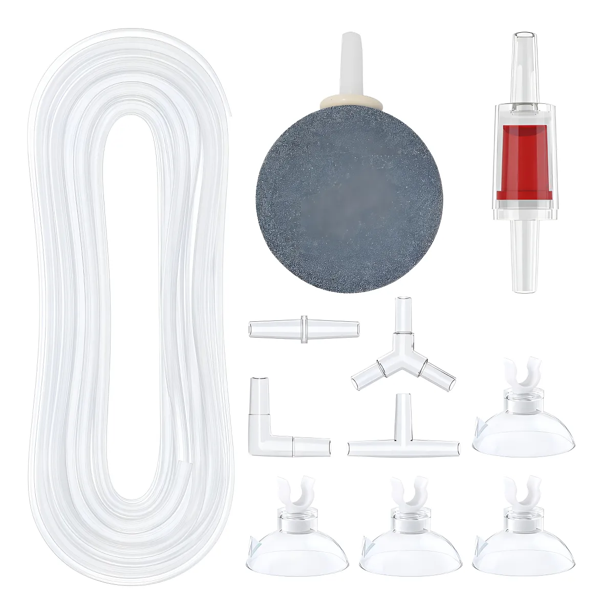 Accesorios Estándar para Bomba de Aire de Acuario: Mangueras, Conectores y Válvulas Anti-Retorno para un Oxígeno Óptimo en tu Estanque o Pecera. Kit Completo y Duradero.