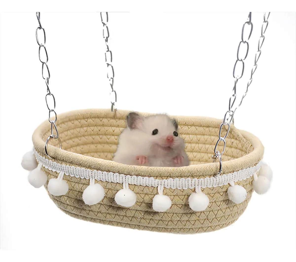 Hamaca Colgante para Animales Pequeños - Cama Suave de Felpa Marrón para Hámsters, Ratones y Conejos - Accesorios Cómodos para Jaulas