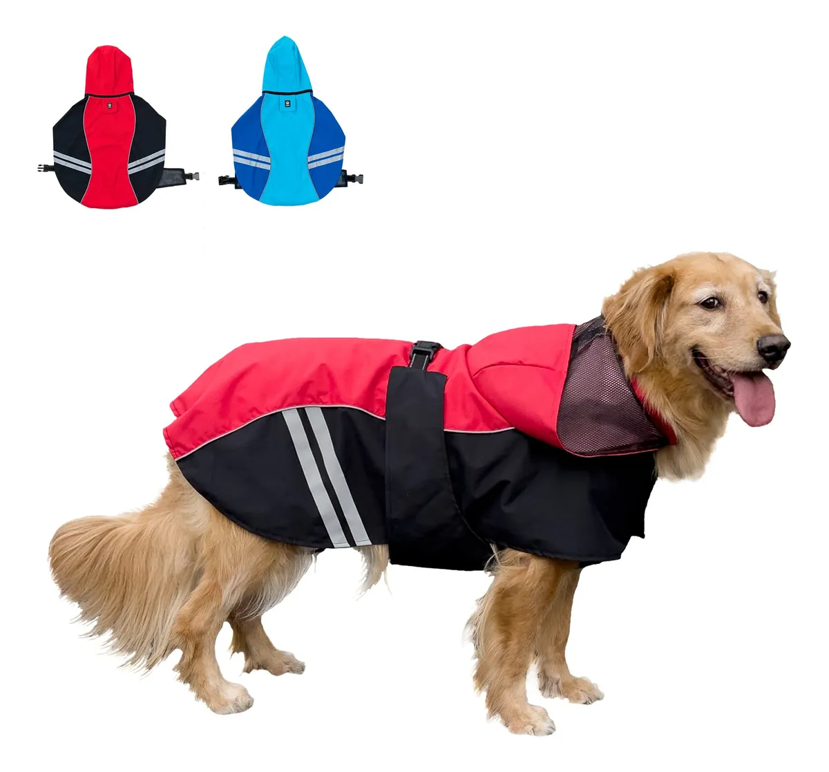 Cosibell Impermeable para Perros con Capucha Rojo: Protección Total contra Lluvia y Viento - Accesorio Esencial para Mascotas Activas