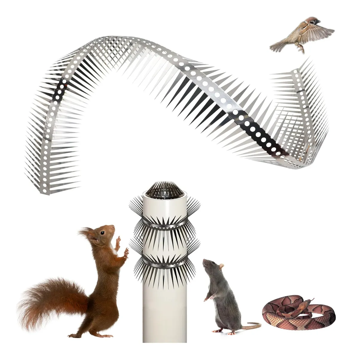 Puntas Anti Pájaros Acero Inoxidable Cortables y Doblables Negro | Disuasor Efectivo de Aves para Exteriores y Tejados | Solución Duradera y Discreta