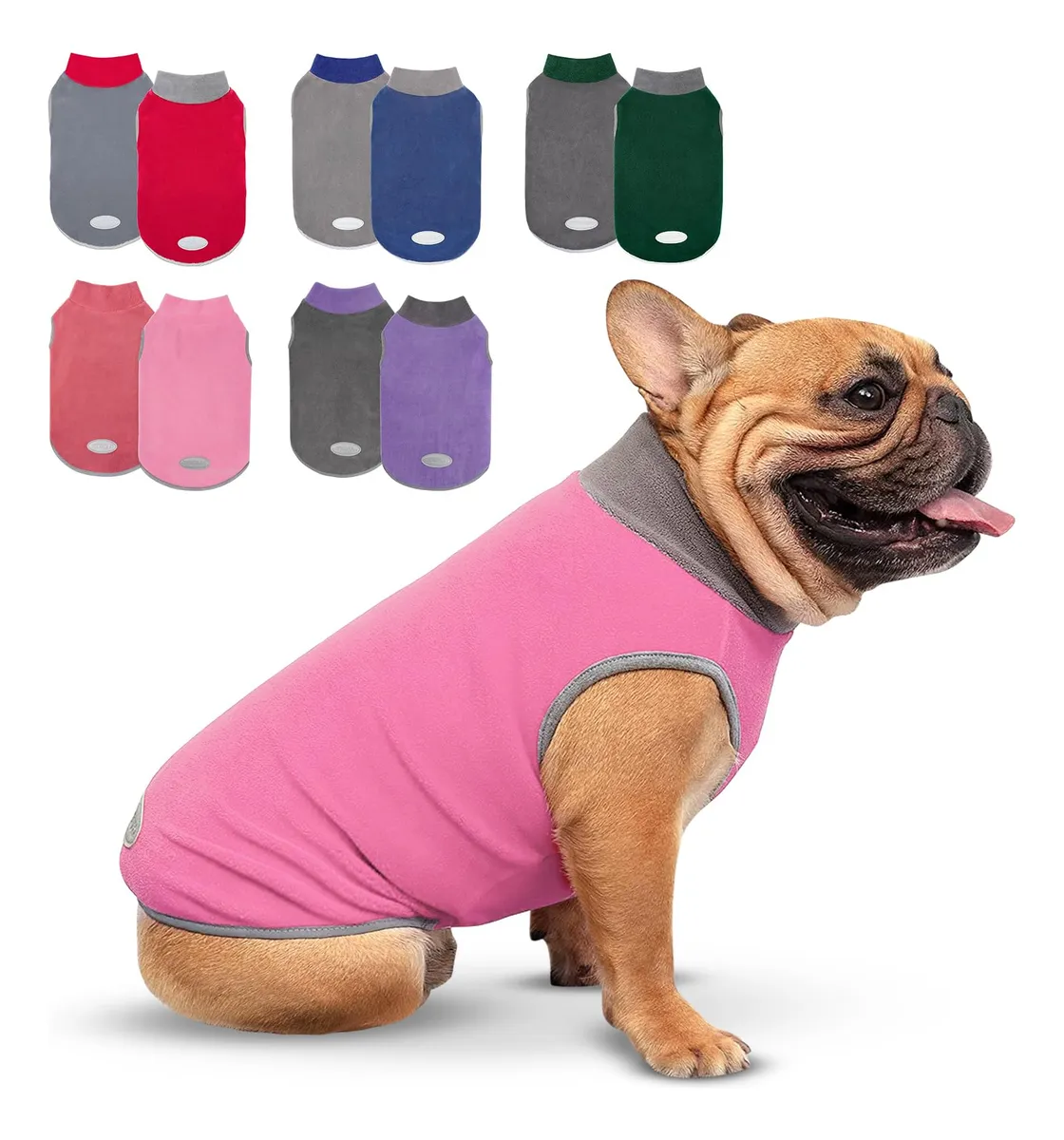 Paquete de 2 Suéteres para Perros Pequeños: Chalecos Abrigo Invierno Cálido Rosa y Gris para Cachorros y Mascotas - Ajuste Cómodo y Diseño Elegante