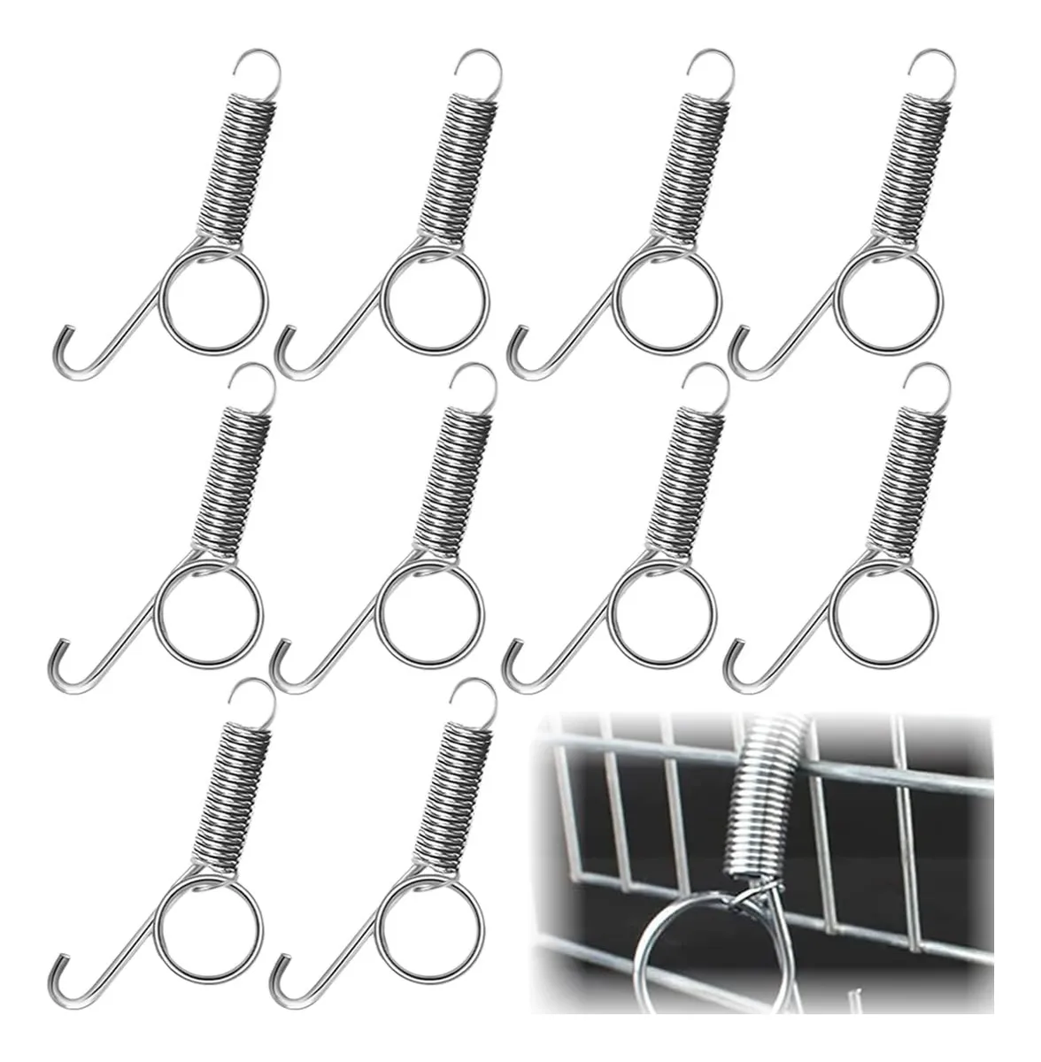 10 Ganchos Multifuncionales para Puerta de Jaula | Organizadores Resistentes y Versátiles | Ideal para Mascotas y Hogar | Color Neutro