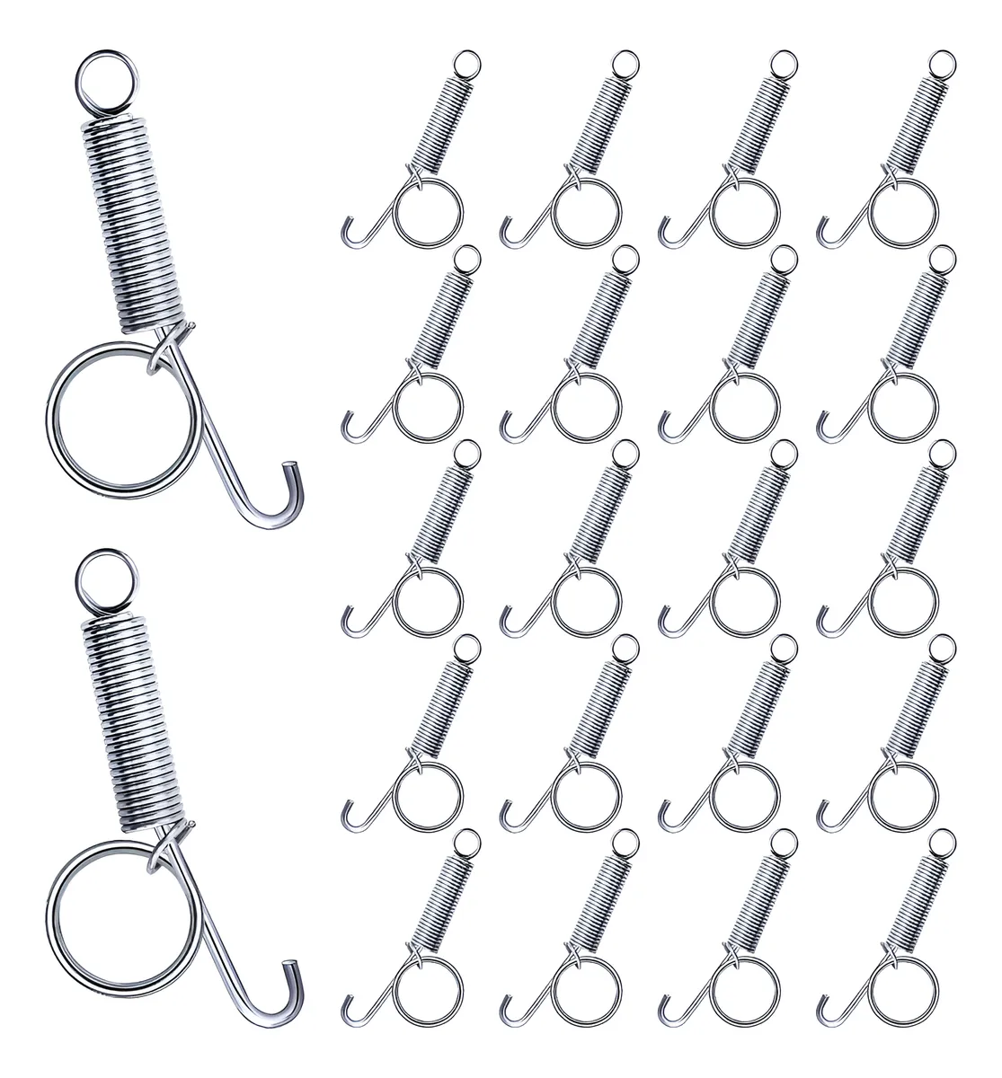 24 Piezas Gancho de Resorte de Metal Plateado para Mascotas | Clips Sujeta Collares y Juguetes Resistentes | Accesorios Duraderos para Perros y Gatos | Color Plateado Brillante