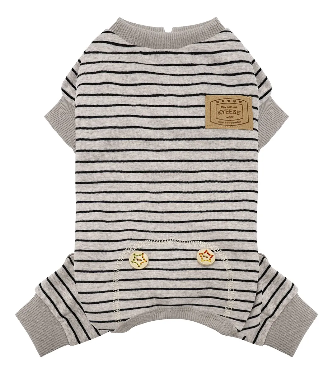 Pijama Elástico de Rayas para Perro: Ropa Cómoda y Segura para Mascotas, Ajuste Perfecto para Paseos y Descanso