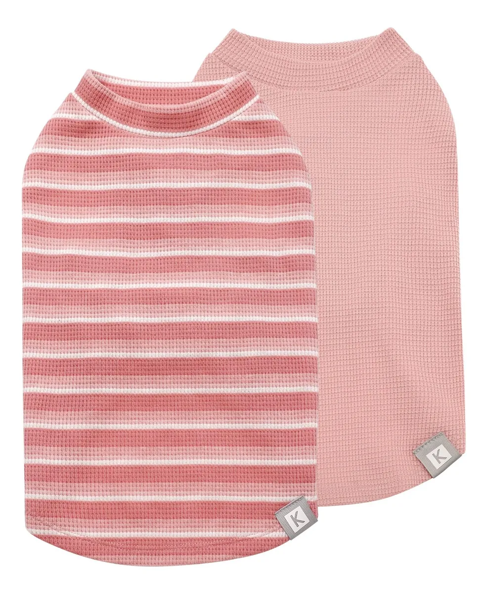 Camisetas Elásticas Waffle Para Perros Pequeños A Rayas: Suaves, Transpirables y Ajuste Perfecto para Cachorros Activos | Ropa Moderna para Mascotas