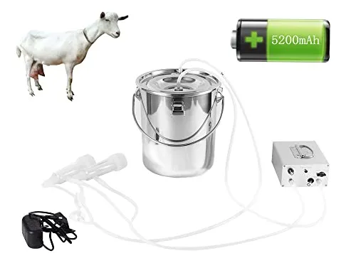 Máquina de Ordeño Eléctrica para Cabras con Batería Recargable - Acero Inoxidable Profesional - Ideal para Granjas y Uso Doméstico - Fácil y Eficiente