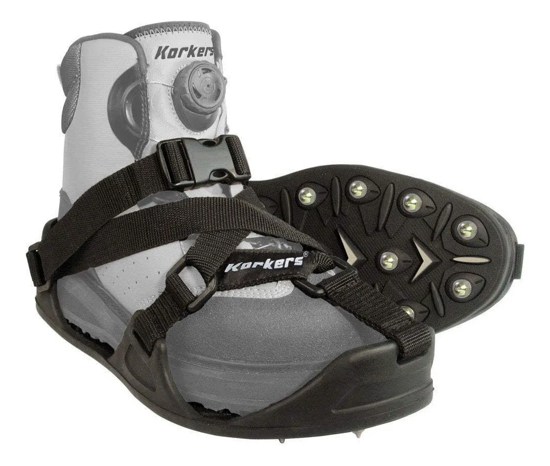Cubrezapatos Con Tacos Korkers Casttrax Negro (black/moonrock) - Talla Ajustable | Protección Antideslizante para Exteriores y Pesca | Resistencia y Durabilidad