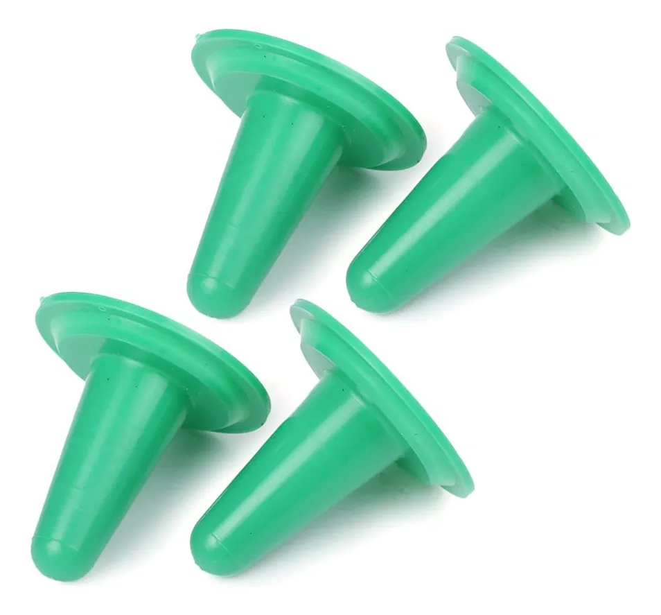 Juego de 4 Tapones Plásticos para Ordeñadora - Color Verde - Repuesto Esencial para Mantenimiento y Eficiencia en Equipos de Ordeño