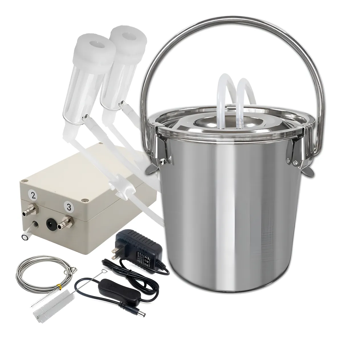 Máquina de Ordeño Portátil de Pulsación para Cabras - Eficiente y Fácil de Usar para Ganado Pequeño - Diseño Compacto y Ligero para Movilidad