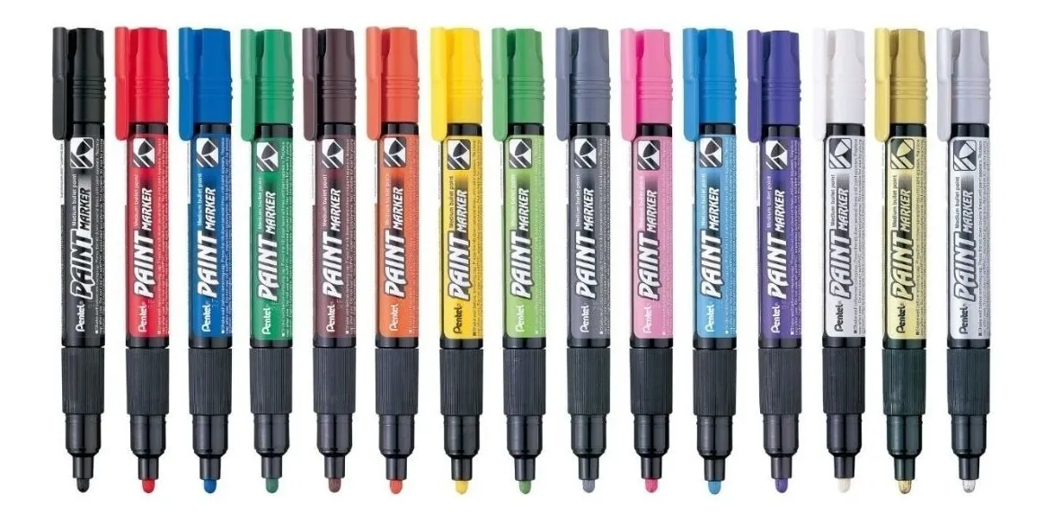 Marcador Plumón Pentel MMP20 Paint Marker Profesional | Permanente para Vidrio, Metal, Plástico | Trazo Mediano | Colores Vibrantes - Elige tu Tono Ideal - Imagen 2