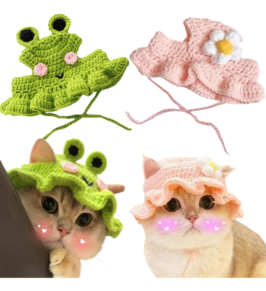 Adorable Gorro de Conejo de Punto para Mascotas y Fiestas | Complemento Divertido y Cálido para Disfraces de Halloween, Navidad, Cumpleaños | Talla Única para Perros y Gatos Pequeños/Medianos | Color Variado