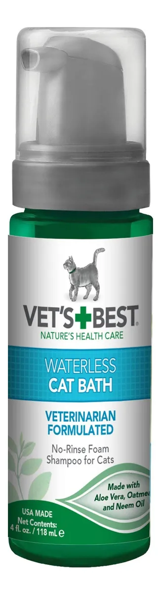 Espuma de Baño Seco para Gatos Sin Agua 4oz con Fragancia - Limpieza Profunda y Frescura Instantánea para Mascotas