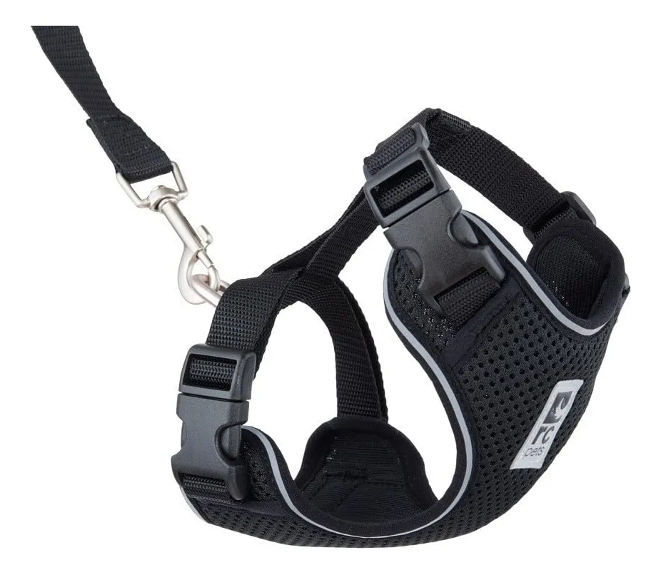 Arnés Adventure Kitty para Gatos - Paseo Seguro y Cómodo - Talla Mediana - Negro - Diseño Ajustable