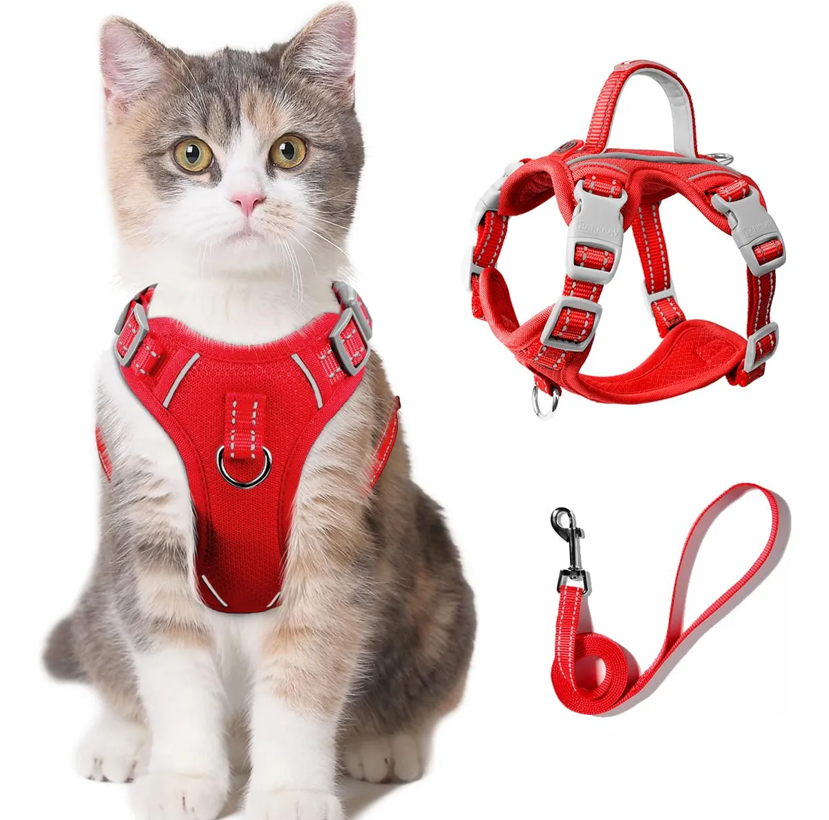 Arnés Anti-Escape para Gatos Rojo Talla XS con Correa Ajustable - Seguridad y Libertad para tu Mascota, Diseño Exclusivo