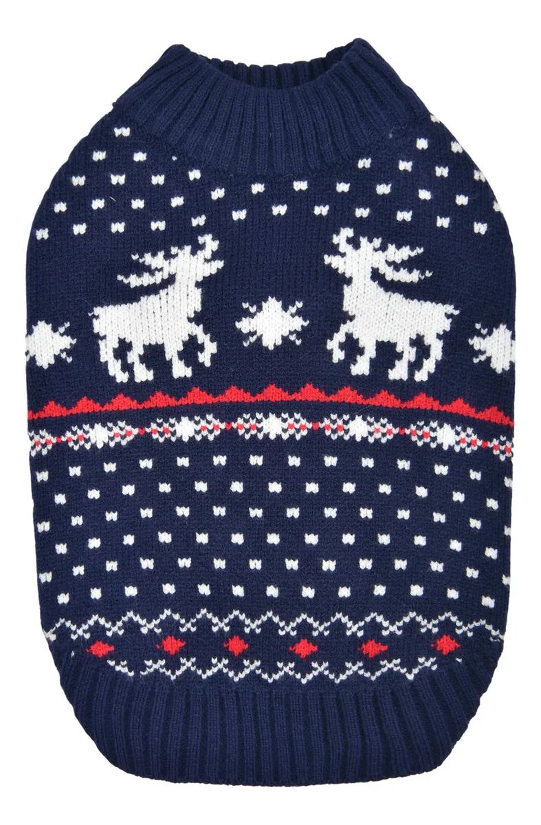 Suéter Tejido Suave Azul Marino Navy Dyani para Perros Pequeños y Medianos | Ropa de Invierno para Mascotas | Comodidad y Estilo en Clima Frío