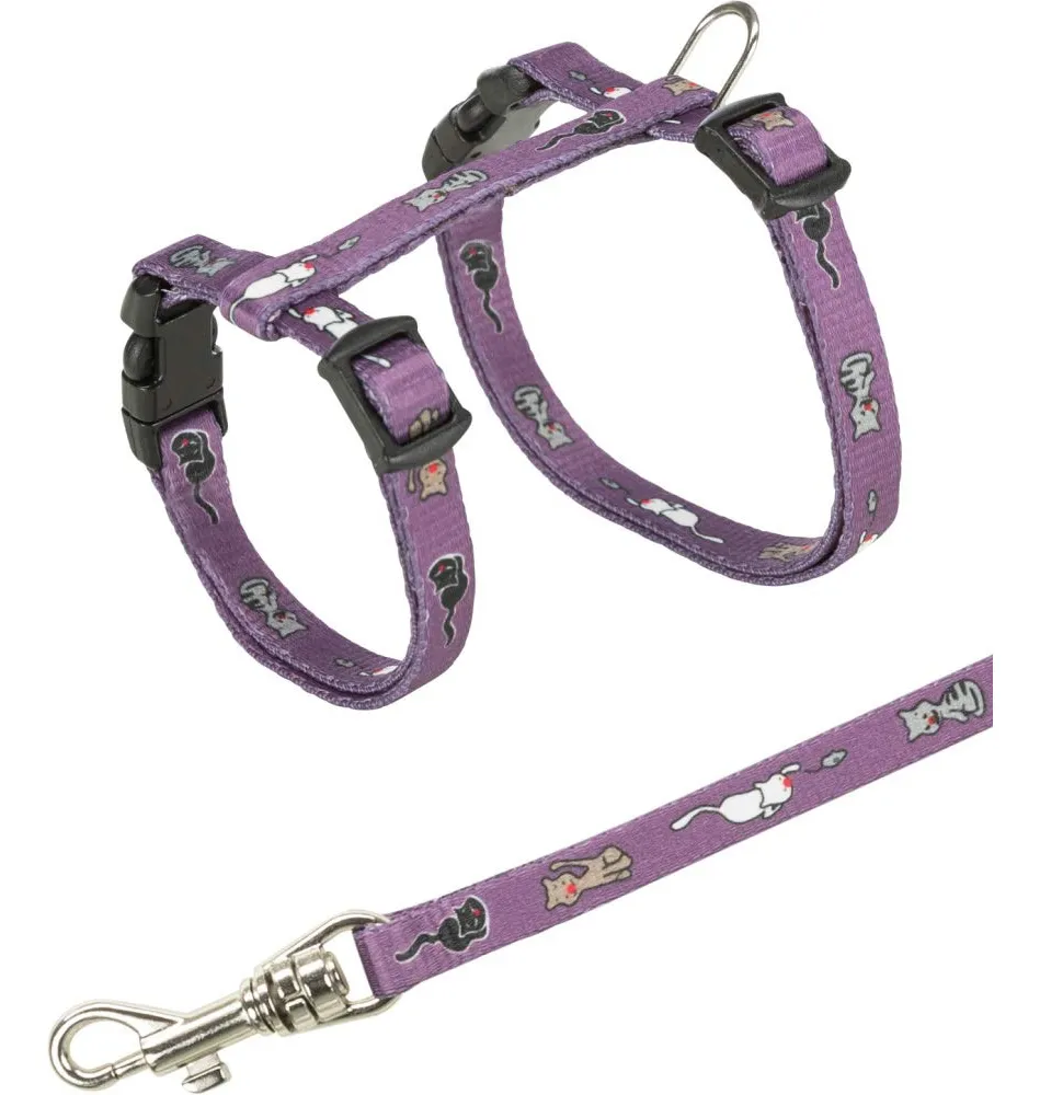 Arnés y Correa para Gatos y Gatitos - Diseño Surtido, Ajustable para Máxima Seguridad y Comodidad - Paseos y Entrenamiento en Interiores y Exteriores