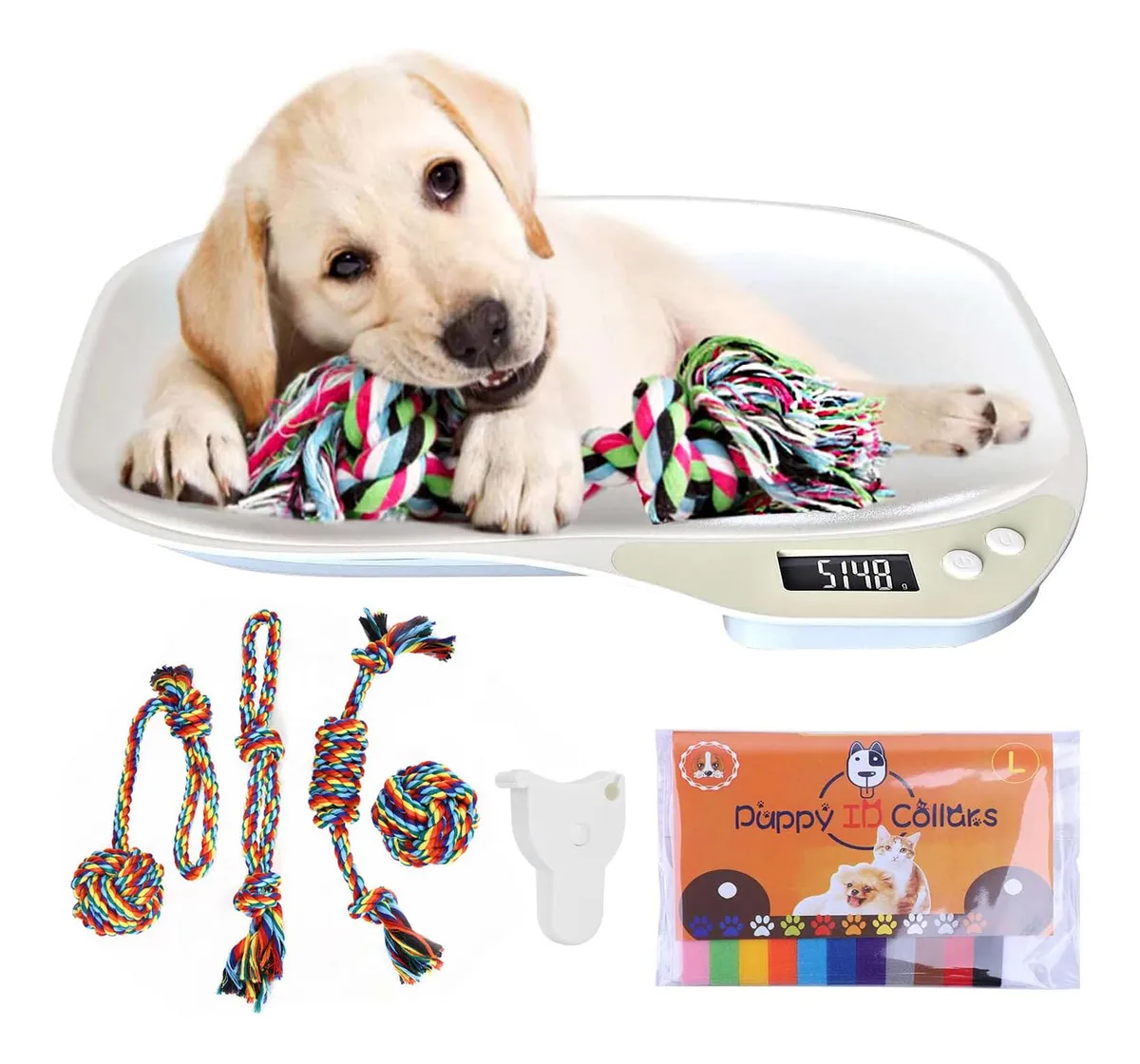 Báscula Digital LED Inteligente para Mascotas con 15 Collares Ajustables de Diseño Personalizable - Precisión y Comodidad para tu Animal de Compañía