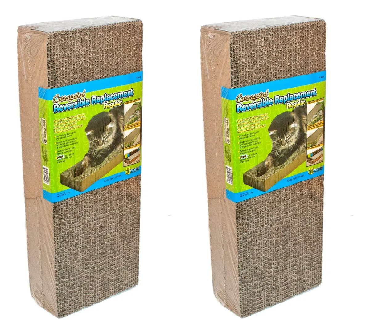 4 Piezas Alfombrillas Cartón Reversible Gatos | Juguetes Resistentes Arañazos | Rascador Duradero para Gatos | Diseño Estimulante | Ideal para Interiores