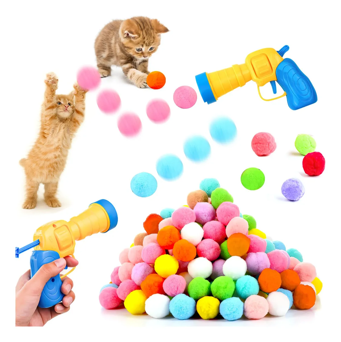 100 Bolas de Juguete de Fieltro para Gatos | Juego Interactivo y Estimulante | Pack Multicolor | Accesorios Divertidos para Mascotas