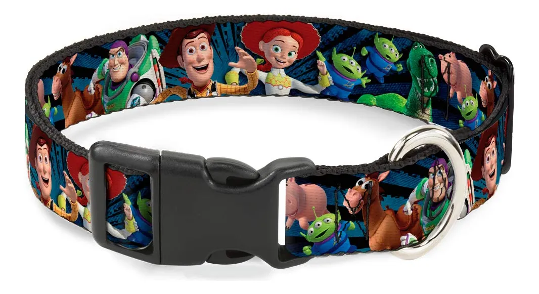 Collar con Clip de Personajes Toy Story Running2 - Pequeño Multicolor para Perros y Gatos - Diseño Exclusivo con Nombre y Rayos | Accesorio Divertido y Seguro