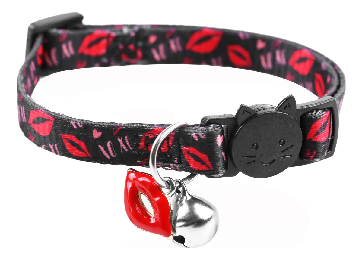 Collar de Gato con Campana y Labio para Perros Pequeños - Ajustable y Decorativo para Mascotas | Collares Seguros y Modernos