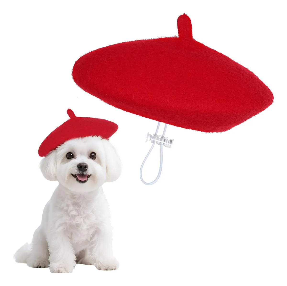Boina Divertida Halloween para Perro Pequeño y Gato - Accesorio Disfraz Mascota Fiesta Temática Rojo 1 Pieza - Ideal para Eventos Especiales