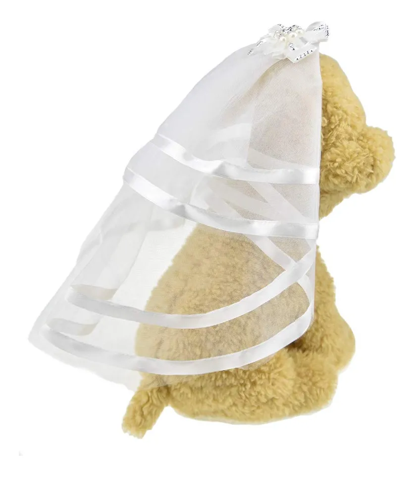 Velo de Novia para Perros y Gatos: Accesorio Elegante de Pelo Blanco para Mascotas | Ideal para Bodas y Eventos Especiales | Diseño Adorable y Cómodo para tu Mascota