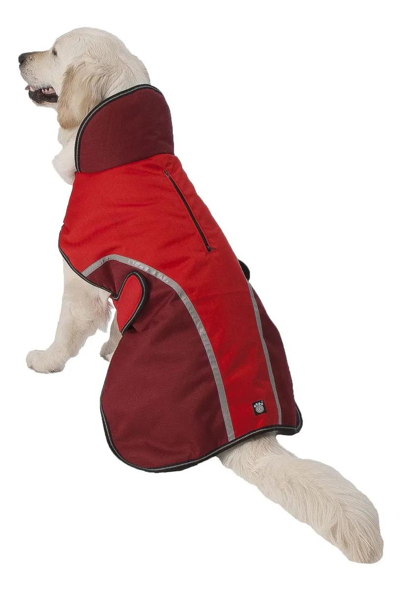 Abrigo Calgary para Perro con Apertura para Arnés Talla XL en Rojo Vibrante - Comodidad y Seguridad para tu Mascota en Climas Fríos