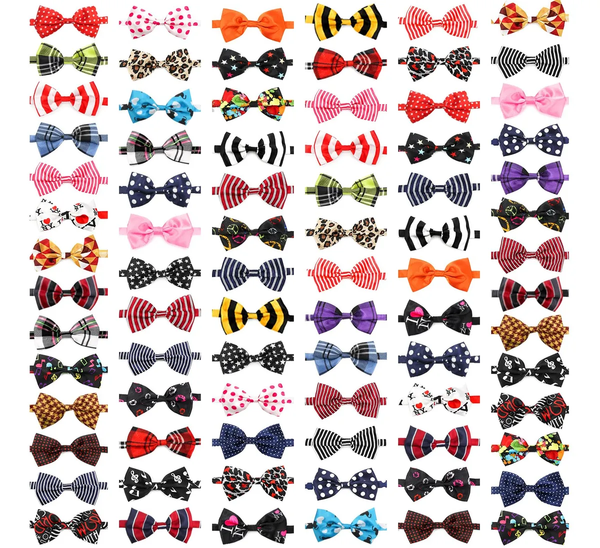 80 Pajaritas para Perros A Granel - Lazos Ajustables Elegantes para Mascotas - Estilo Único "Nombre Del Diseño"