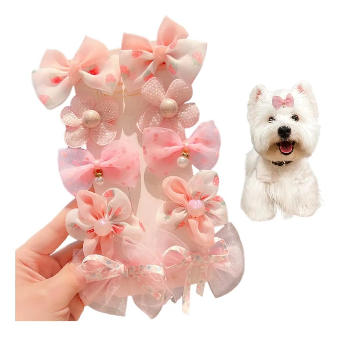 10 Pinzas para Pelo de Perros y Gatos | Accesorios Divertidos y Prácticos para Mascotas | Variedad de Colores para Looks Caninos y Felinos
