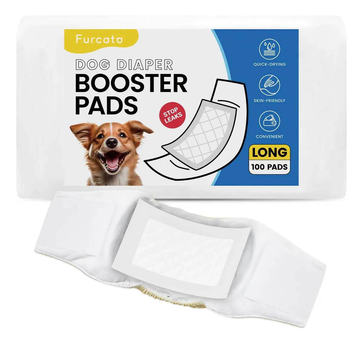 Almohadillas Desechables para Pañales de Perros - Higiénicas y Absorbentes - Paquete 100 Unidades - Color Blanco