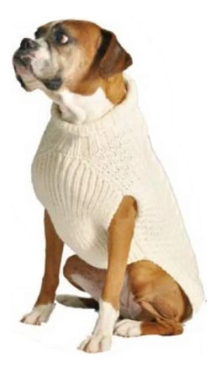 Suéter para Perro Talla XL Chilly Dog Tural Cable Natural - Ropa de Invierno Cálida y Transpirable para Mascotas - Diseño Elegante y Duradero