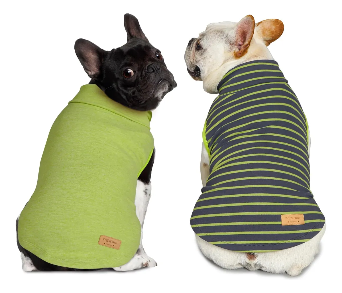 2x Suéter Elástico para Perros Salchicha - Ropa Cálida y Cómoda - Talla 5 - Diseño Rayas y Verde