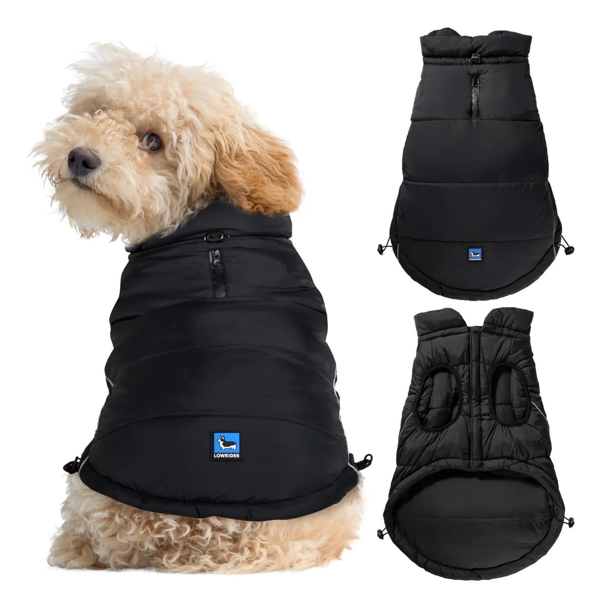 Abrigo Impermeable Acolchado para Perros Pequeños y Medianos - Protección Total Contra la Lluvia y el Frío - Resistente y Duradero - Color Negro Elegante