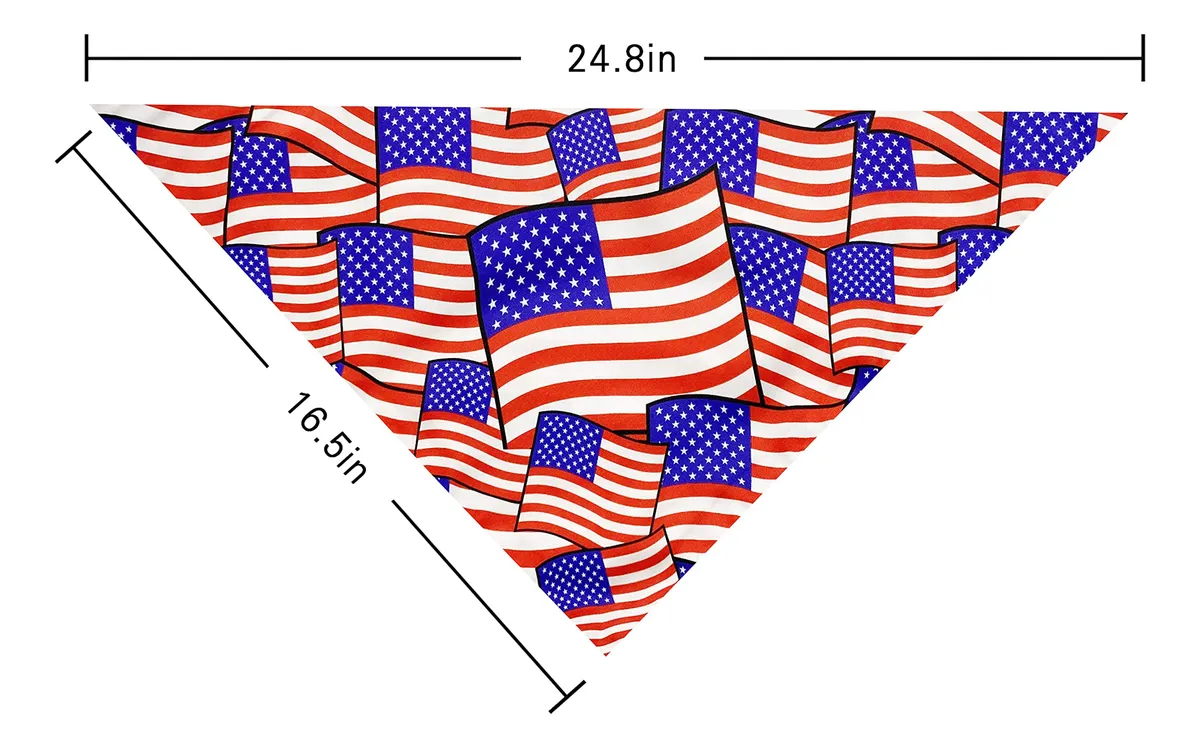 Paquete 2 Bandanas Día de la Independencia para Mascotas - Diseño Patriótico Temático Festivo para Perros y Gatos - Accesorios Decorativos para Celebraciones - Imagen 2