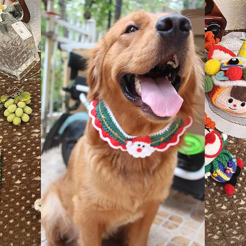 Adorno Navideño Hecho a Mano para Cuello de Perro o Gato - Personalizable con Nombre del Diseño y Color - Ideal para Mascotas Pequeñas y Grandes - Accesorio Festivo para Collares