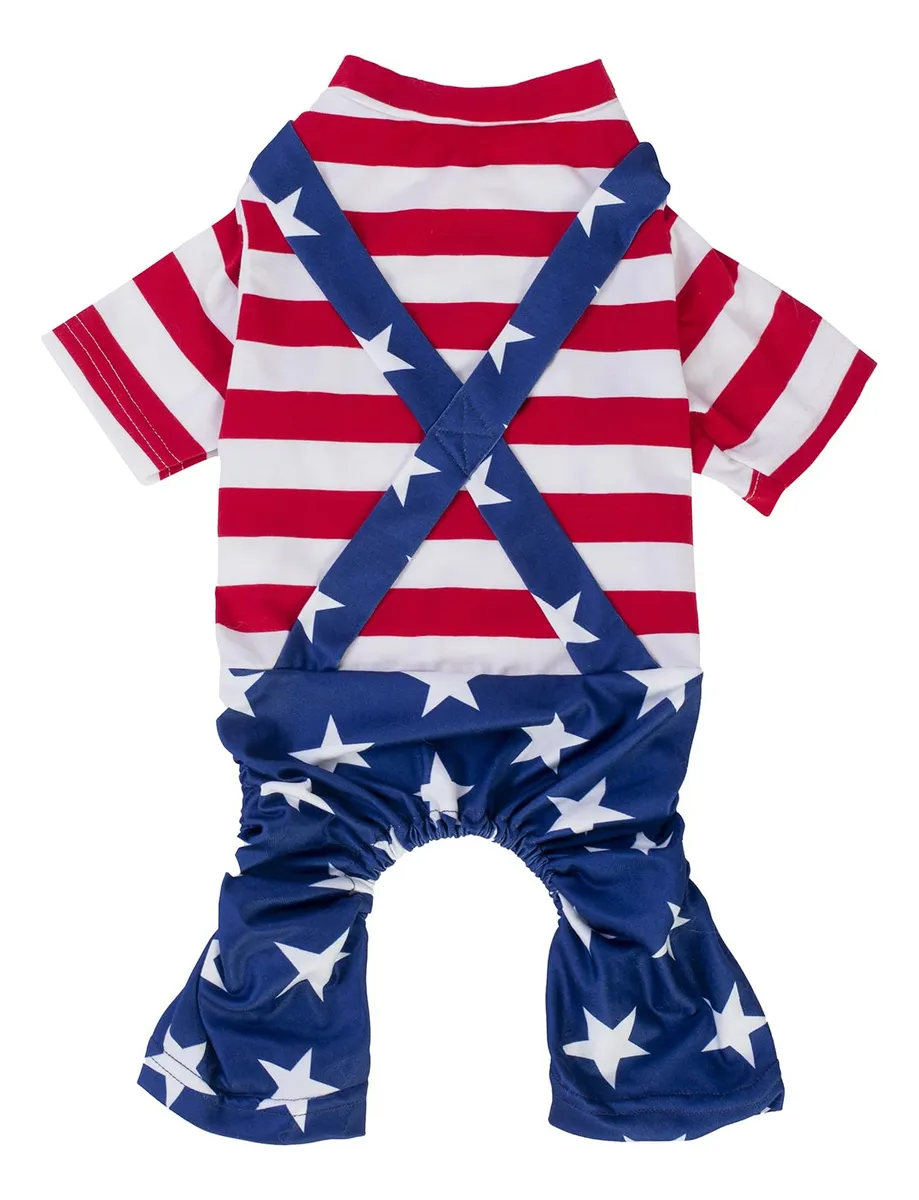Camisa Con Bandera Americana para Perro - Ropa Patriótica para Mascotas - Estilo 4 de Julio - Diseño Divertido y Cómodo para Celebraciones