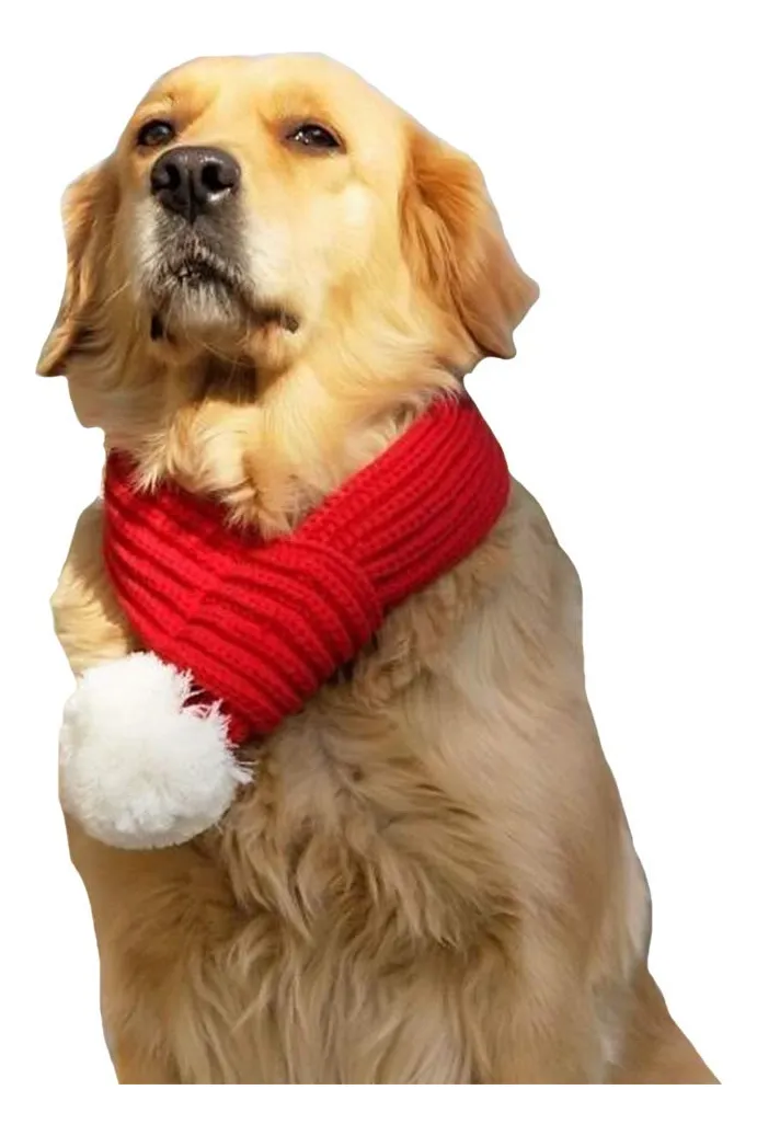 Bufanda Papá Noel para Perros - Accesorio Navideño Cálido y Divertido para Mascotas Pequeñas y Grandes - Color Rojo Festivo