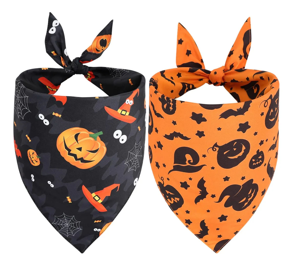 Bandanas de Halloween para Perro con Diseño de Sombrero de Bruja y Calabaza | Accesorios Festivos para Mascotas | Disfraz Divertido para Caninos | Perfecta para Celebraciones | Incluye Adorno Temático