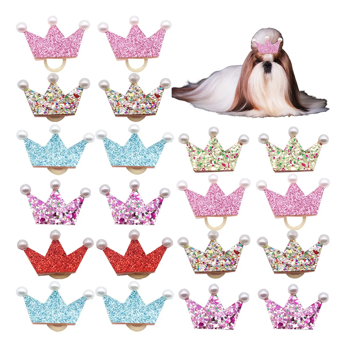 20 Piezas Coronas de Flores para Mascotas: Accesorios Arco Ideal para Perros y Gatos, Decoración Adorable para Fotos y Celebraciones