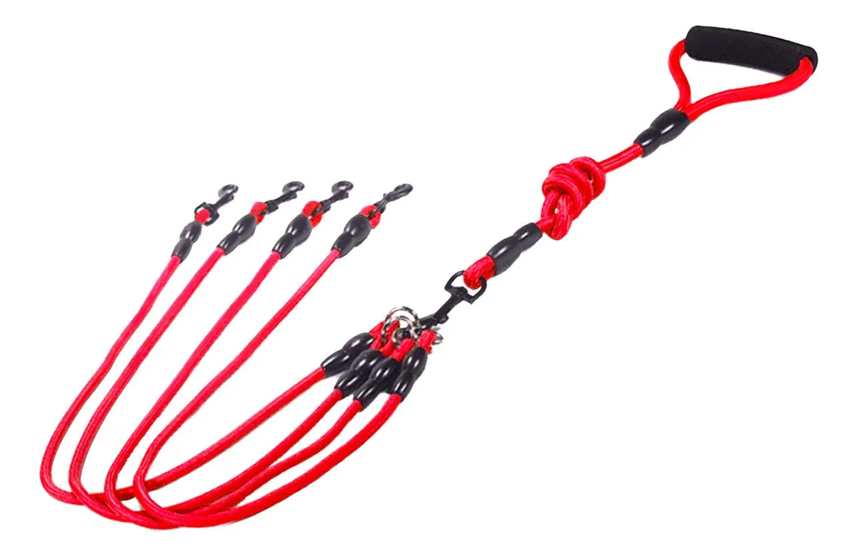 Acopladores de Cuerda Trenzada para Mascotas de 2, 3 o 4 Vías | Duraderos y Resistentes para Paseos Seguros | Ideal para Entrenamiento y Caminatas